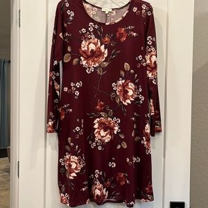 Floral print large dress